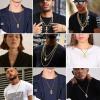 U7 0-99 Number Necklaces Stainless Steel Customizable Number Pendant Gold Plated Athletes Sports Necklace Jersey Number Chains Cuban Link Necklaces for Men Women(6-Gold)