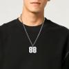 U7 0-99 Number Necklaces Stainless Steel Customizable Number Pendant Gold Plated Athletes Sports Necklace Jersey Number Chains Cuban Link Necklaces for Men Women(00-99 Number Stainless)