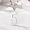 U7 0-99 Number Necklaces Stainless Steel Customizable Number Pendant Gold Plated Athletes Sports Necklace Jersey Number Chains Cuban Link Necklaces for Men Women(5-Gold)