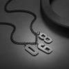 U7 0-99 Number Necklaces Stainless Steel Customizable Number Pendant Gold Plated Athletes Sports Necklace Jersey Number Chains Cuban Link Necklaces for Men Women(9-Stunning Black)