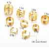 U7 9Pcs Knuckle Ring Set Gold Plated Heart Ring, Band Ring, Filigree Ring Stackable Full Finger Rings Statement Bohemian Rings for Women