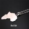 U7 Animals Necklace for Women Stainless Steel Pig/Dog/Elephant Pendant Necklace Lucky Jewelry(Africa Map-Steel)