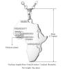 U7 Animals Necklace for Women Stainless Steel Pig/Dog/Elephant Pendant Necklace Lucky Jewelry(Africa Map-Steel)