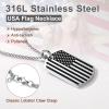U7 Animals Necklace for Women Stainless Steel Pig/Dog/Elephant Pendant Necklace Lucky Jewelry(American Flag-Steel)