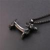 U7 Animals Necklace for Women Stainless Steel Pig/Dog/Elephant Pendant Necklace Lucky Jewelry(Dog-Black)