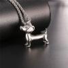 U7 Animals Necklace for Women Stainless Steel Pig/Dog/Elephant Pendant Necklace Lucky Jewelry(Dog-Steel)