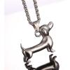 U7 Animals Necklace for Women Stainless Steel Pig/Dog/Elephant Pendant Necklace Lucky Jewelry(Dog-Steel)