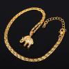 U7 Animals Necklace for Women Stainless Steel Pig/Dog/Elephant Pendant Necklace Lucky Jewelry(Elephant-Gold)