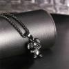 U7 Animals Necklace for Women Stainless Steel Pig/Dog/Elephant Pendant Necklace Lucky Jewelry(Pig-Black)