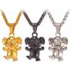 U7 Animals Necklace for Women Stainless Steel Pig/Dog/Elephant Pendant Necklace Lucky Jewelry(Pig-Black)