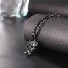 U7 Animals Necklace for Women Stainless Steel Pig/Dog/Elephant Pendant Necklace Lucky Jewelry(Pig-Black)