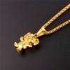 U7 Animals Necklace for Women Stainless Steel Pig/Dog/Elephant Pendant Necklace Lucky Jewelry(Pig-Gold)