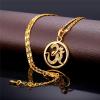 U7 Animals Necklace for Women Stainless Steel Pig/Dog/Elephant Pendant Necklace Lucky Jewelry(Sanskrit-Gold)