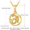 U7 Animals Necklace for Women Stainless Steel Pig/Dog/Elephant Pendant Necklace Lucky Jewelry(Sanskrit-Gold)