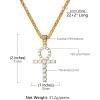 U7 Ankh Necklace for Men Women Stainless Steel Black Color Egyptian Jewelry Ankh Cross Pendant, Africa Necklaces with Chain 22″(Crystal Ankh-Gold)