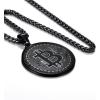 U7 Bitcoin Chain for Men, Stainless Steel 18K Gold Plated Cryptocurrency Pendant BTC/Dollar Sign Coin Medal Necklace(Bitcoin-Black)