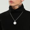U7 Bitcoin Chain for Men, Stainless Steel 18K Gold Plated Cryptocurrency Pendant BTC/Dollar Sign Coin Medal Necklace(Bitcoin-Steel)