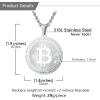 U7 Bitcoin Chain for Men, Stainless Steel 18K Gold Plated Cryptocurrency Pendant BTC/Dollar Sign Coin Medal Necklace(Bitcoin-Steel)