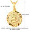 U7 Bitcoin Chain for Men, Stainless Steel 18K Gold Plated Cryptocurrency Pendant BTC/Dollar Sign Coin Medal Necklace(Dollar Sign-Gold)