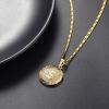 U7 Bitcoin Chain for Men, Stainless Steel 18K Gold Plated Cryptocurrency Pendant BTC/Dollar Sign Coin Medal Necklace(Dollar Sign-Gold)