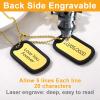 U7 Custom Photo Necklace for Men Women, Stainless Steel Black Gold Color Dog Tag – Personalized Text Engraved Memory Heart/Round Square Shaped Picture Pendant Necklaces Lover Gift Mothers Fathers Day(06.2pcs Dog Tag(gold))