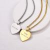 U7 Custom Photo Necklace for Men Women, Stainless Steel Black Gold Color Dog Tag – Personalized Text Engraved Memory Heart/Round Square Shaped Picture Pendant Necklaces Lover Gift Mothers Fathers Day(11.CZ Heart(stainless))