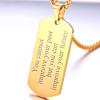 U7 Custom Photo Necklace for Men Women, Stainless Steel Black Gold Color Dog Tag – Personalized Text Engraved Memory Heart/Round Square Shaped Picture Pendant Necklaces Lover Gift Mothers Fathers Day(14.Dog Tag(gold)-custom text)