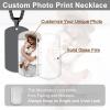 U7 Custom Photo Necklace for Men Women, Stainless Steel Black Gold Color Dog Tag – Personalized Text Engraved Memory Heart/Round Square Shaped Picture Pendant Necklaces Lover Gift Mothers Fathers Day(02.Dog Tag(black))