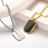 U7 Custom Photo Necklace for Men Women, Stainless Steel Black Gold Color Dog Tag – Personalized Text Engraved Memory Heart/Round Square Shaped Picture Pendant Necklaces Lover Gift Mothers Fathers Day(15.Mirrored(gold)-custom text)