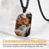 U7 Custom Photo Necklace for Men Women, Stainless Steel Black Gold Color Dog Tag – Personalized Text Engraved Memory Heart/Round Square Shaped Picture Pendant Necklaces Lover Gift Mothers Fathers Day(07.Octagon Tag(black))