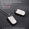 U7 Custom Photo Necklace for Men Women, Stainless Steel Black Gold Color Dog Tag – Personalized Text Engraved Memory Heart/Round Square Shaped Picture Pendant Necklaces Lover Gift Mothers Fathers Day(06.2pcs Dog Tag(stainless))