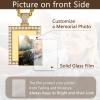 U7 Custom Photo Necklace for Men Women, Stainless Steel Black Gold Color Dog Tag – Personalized Text Engraved Memory Heart/Round Square Shaped Picture Pendant Necklaces Lover Gift Mothers Fathers Day(12.CZ Square(gold))