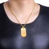 U7 Custom Photo Necklace for Men Women, Stainless Steel Black Gold Color Dog Tag – Personalized Text Engraved Memory Heart/Round Square Shaped Picture Pendant Necklaces Lover Gift Mothers Fathers Day(14.Dog Tag(gold)-custom text)