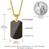 U7 Custom Photo Necklace for Men Women, Stainless Steel Black Gold Color Dog Tag – Personalized Text Engraved Memory Heart/Round Square Shaped Picture Pendant Necklaces Lover Gift Mothers Fathers Day(15.Mirrored(gold)-custom text)