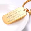 U7 Custom Photo Necklace for Men Women, Stainless Steel Black Gold Color Dog Tag – Personalized Text Engraved Memory Heart/Round Square Shaped Picture Pendant Necklaces Lover Gift Mothers Fathers Day(14.Dog Tag(gold)-custom text)