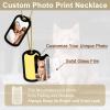 U7 Custom Photo Necklace for Men Women, Stainless Steel Black Gold Color Dog Tag – Personalized Text Engraved Memory Heart/Round Square Shaped Picture Pendant Necklaces Lover Gift Mothers Fathers Day(06.2pcs Dog Tag(gold))