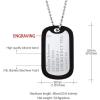 U7 Custom Photo Necklace for Men Women, Stainless Steel Black Gold Color Dog Tag – Personalized Text Engraved Memory Heart/Round Square Shaped Picture Pendant Necklaces Lover Gift Mothers Fathers Day(03.Dog Tag(stainless)-custom text)