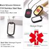 U7 Custom Photo Necklace for Men Women, Stainless Steel Black Gold Color Dog Tag – Personalized Text Engraved Memory Heart/Round Square Shaped Picture Pendant Necklaces Lover Gift Mothers Fathers Day(16.Medical Tag(stainless)-custom text)