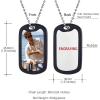U7 Custom Photo Necklace for Men Women, Stainless Steel Black Gold Color Dog Tag – Personalized Text Engraved Memory Heart/Round Square Shaped Picture Pendant Necklaces Lover Gift Mothers Fathers Day(06.2pcs Dog Tag(stainless))