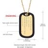 U7 Custom Photo Necklace for Men Women, Stainless Steel Black Gold Color Dog Tag – Personalized Text Engraved Memory Heart/Round Square Shaped Picture Pendant Necklaces Lover Gift Mothers Fathers Day(03.Dog Tag(gold)-custom text)