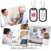 U7 Custom Photo Necklace for Men Women, Stainless Steel Black Gold Color Dog Tag – Personalized Text Engraved Memory Heart/Round Square Shaped Picture Pendant Necklaces Lover Gift Mothers Fathers Day(16.Medical Tag(stainless)-custom text)