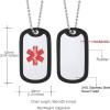 U7 Custom Photo Necklace for Men Women, Stainless Steel Black Gold Color Dog Tag – Personalized Text Engraved Memory Heart/Round Square Shaped Picture Pendant Necklaces Lover Gift Mothers Fathers Day(16.Medical Tag(stainless)-custom text)