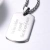 U7 Custom Photo Necklace for Men Women, Stainless Steel Black Gold Color Dog Tag – Personalized Text Engraved Memory Heart/Round Square Shaped Picture Pendant Necklaces Lover Gift Mothers Fathers Day(14.Dog Tag(stainless)-custom text)