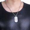 U7 Custom Photo Necklace for Men Women, Stainless Steel Black Gold Color Dog Tag – Personalized Text Engraved Memory Heart/Round Square Shaped Picture Pendant Necklaces Lover Gift Mothers Fathers Day(14.Dog Tag(stainless)-custom text)
