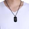 U7 Custom Photo Necklace for Men Women, Stainless Steel Black Gold Color Dog Tag – Personalized Text Engraved Memory Heart/Round Square Shaped Picture Pendant Necklaces Lover Gift Mothers Fathers Day(14.Dog Tag(black)-custom text)