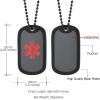 U7 Custom Photo Necklace for Men Women, Stainless Steel Black Gold Color Dog Tag – Personalized Text Engraved Memory Heart/Round Square Shaped Picture Pendant Necklaces Lover Gift Mothers Fathers Day(16.Medical Tag(black)-custom text)