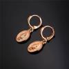 U7 Earrings for Women 18K Gold Plated Virgin Mary Dangle Earrings for Women Christian Jewelry(1.Earrings-Rose Gold)