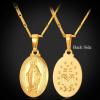 U7 Earrings for Women 18K Gold Plated Virgin Mary Dangle Earrings for Women Christian Jewelry(2Pcs Set-Gold)