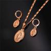 U7 Earrings for Women 18K Gold Plated Virgin Mary Dangle Earrings for Women Christian Jewelry(2Pcs Set-Rose Gold)