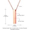 U7 Engravable Bar Necklace, Womens Choker Necklace Stainless Steel Custom Engrave Text Horizontal/Vertical Bar Pendant Necklaces for Men Women(4-Sided Bar-Rose Gold)